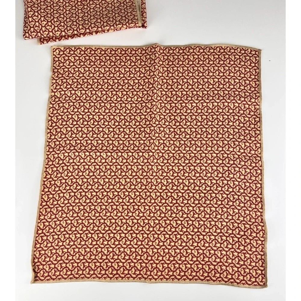 P Kaufmann Fabric Monkey Cloth Napkins SET of 6 Yellow Red Whimsy Maximalist